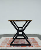 X-Shaped Table Legs with 3x1.5 Inch Tubing and Wooden Beam Mounting Option - Brooklynartworkshop