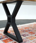 X-Shaped Table Legs with 3x1.5 Inch Tubing and Wooden Beam Mounting Option - Brooklynartworkshop